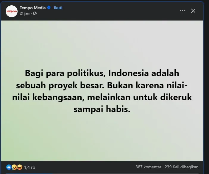 Ambisi Para Politikus