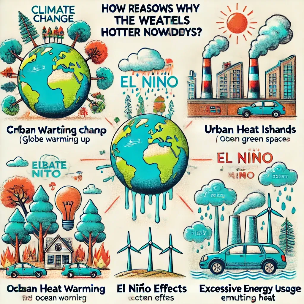 ilustrasi yang menggambarkan alasan mengapa cuaca saat ini terasa lebih panas