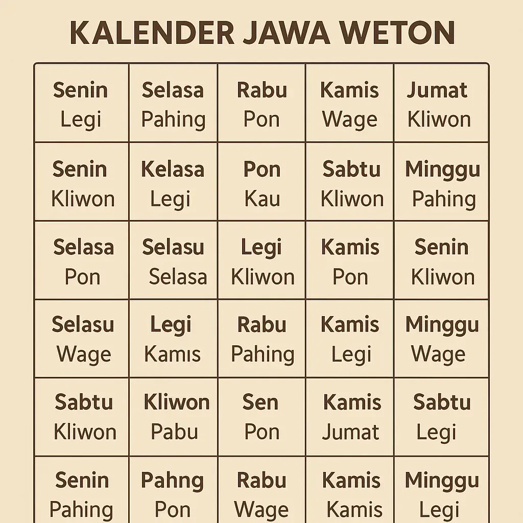 kalender jawa weton